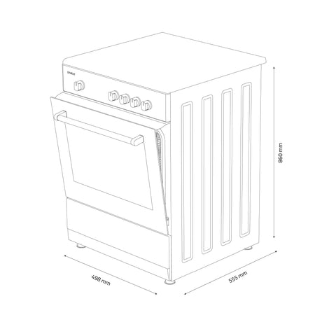 Samus Aragaz Aragaz Samus SM 450MBS | 4 Arzatoare, Gaz, Cuptor Gaz, Alb, 50x54x85cm