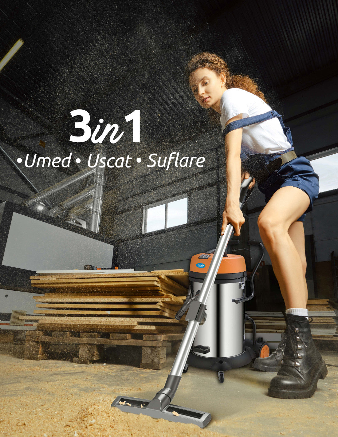 Aspirator Industrial Limpio LWD-60X | Umed/Uscat, 2640W, 60L