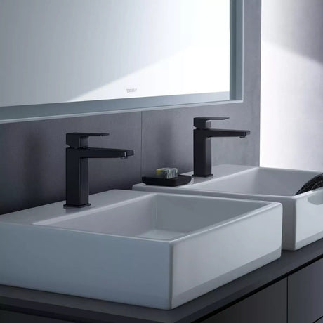 Duravit Baterie lavoar Duravit, Manhattan single lever bas. mixer S with pull-rod, monocomanda, marime S, cartus ceramic, fara set de evacuare, schwarz mat, negru mat