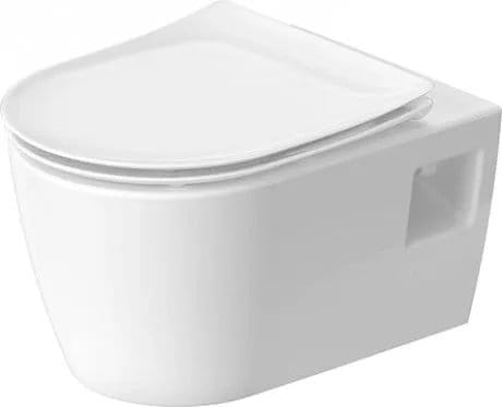 Duravit Vas wc Duravit, Toil.wm HyFl. 54cm Soleil by Starck white,rimless,WD,rotary flush,HYG, suspendat, evacuare orizontala, fara capac (0026490000), hygieneglaze, alb