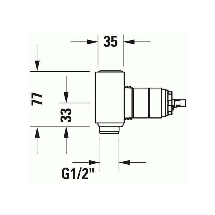 Duravit Corp incastrat Duravit, Basic set concealed WB G1/2", pt baterie monocomanda lavoar basic 2 gauri, montare pe perete, racorduri 1/2"