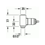 Duravit Corp incastrat Duravit, Basic set concealed WB G1/2", pt baterie monocomanda lavoar basic 2 gauri, montare pe perete, racorduri 1/2"
