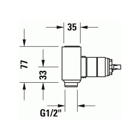 Duravit Corp incastrat Duravit, Basic set concealed WB G1/2", pt baterie monocomanda lavoar basic 2 gauri, montare pe perete, racorduri 1/2"