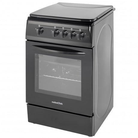 NobeLTek Cooking Aragaz Nobeltek, 50x60, plita si cuptor pe gaz, aprindere electrica, siguranta plita si cuptor, echipat cu diuze GPL, diuze GN de schimb, capac tabla, negru