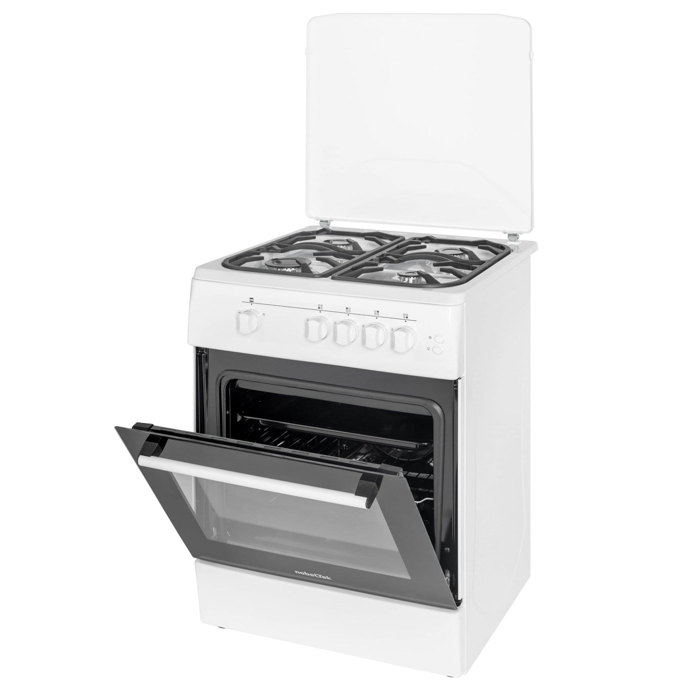 Nobeltek Aragaz Aragaz Nobeltek NLT 6603A/G1 | 60x60 cm, Plita + Cuptor Gaz, Grill, Gratare Fonta, 60x60x85cm