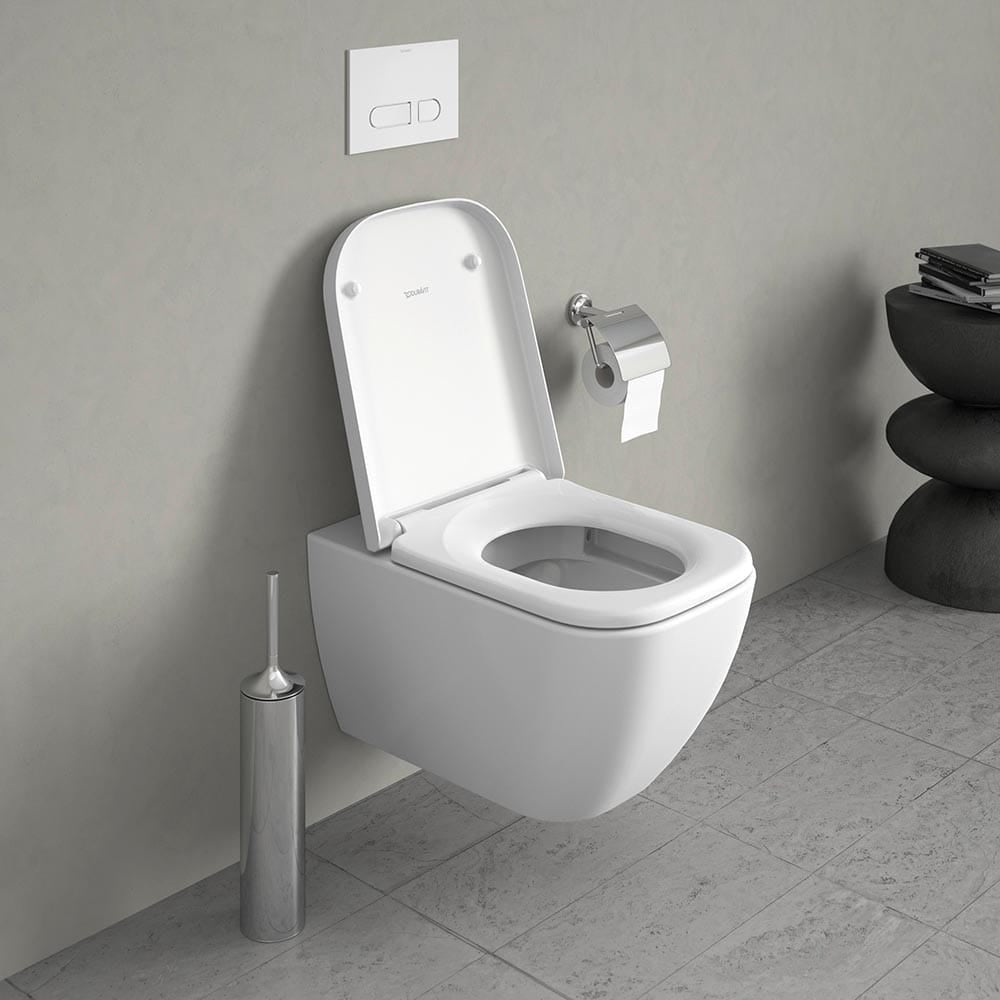 Duravit Capac WC Capac WC Duravit Happy D.2 0064590000 | Soft Close, Balamale Inox, Dreptunghiular, Alb