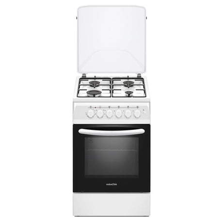 NobeLTek Cooking Aragaz Aragaz Nobeltek NLT 5604A/E1 | 50x60cm, Gaz + Electric, Ventilator, Alb, 50x60x85cm