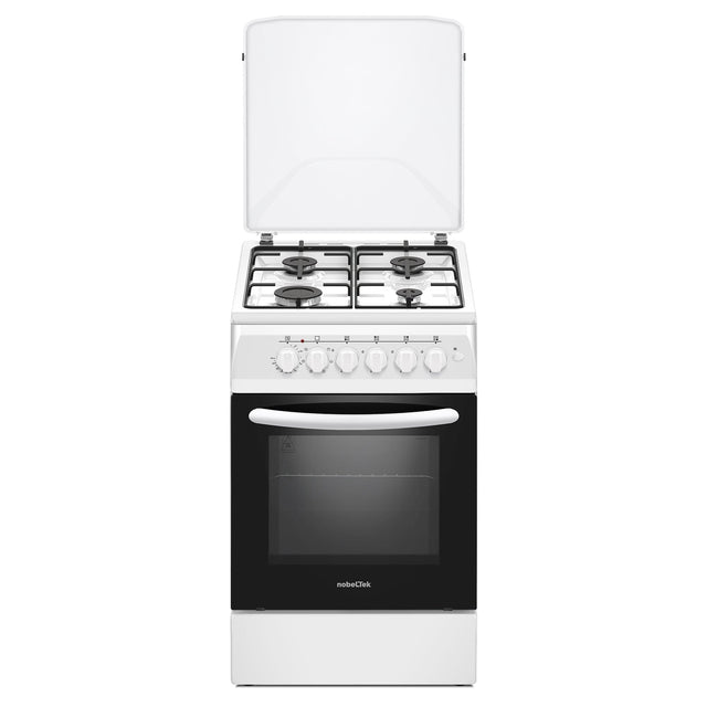 NobeLTek Cooking Aragaz Aragaz Nobeltek NLT 5604A/E1 | 50x60cm, Gaz + Electric, Ventilator, Alb, 50x60x85cm