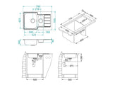 PC-Doc.ro Chiuveta bucatarie Chiuveta Alveus LINE 70 Linen 1082456 | Inox, 2 Cuve, 790x500mm, Stanga
