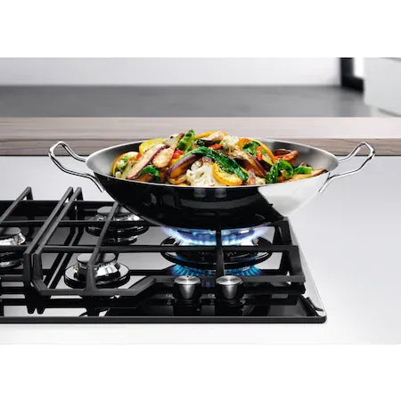 Electrolux Plita incorporabila Electrolux, Gaz, 4 zone de gatit, Aprindere electrica, Arzator Wok, Dispozitiv de siguranta, Gratare fonta, 60 cm, Sticla neagra