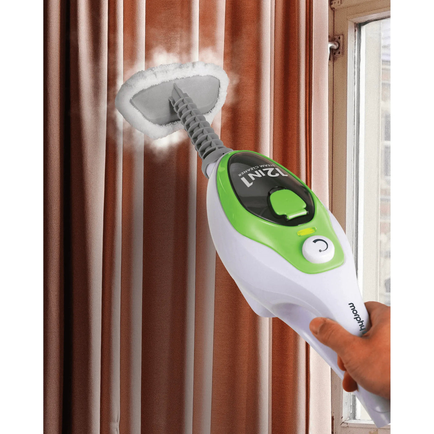 Morphy Richards Aparat de curatat cu abur 12 in 1 Morphy Richards, 1500W, Steam Mop, capacitate 380 ml, Alb