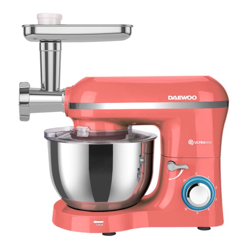 Daewoo SDA Masina de tocat Mixer cu Bol si Masina de Tocat Daewoo DHM200MGS | 2000W, 5.5L, 1.2kg/min, Coral