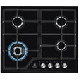 Electrolux Plita incorporabila Electrolux, Gaz, 4 arzatoare, Wok, Aprindere electica integrata, Gratare fonta, 60 cm, Negru