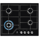 Electrolux Plita incorporabila Electrolux, Gaz, 4 arzatoare, Wok, Aprindere electica integrata, Gratare fonta, 60 cm, Negru
