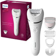 Philips Epilator PHILIPS Series 8000, 32 pensete, 2 viteze, alb