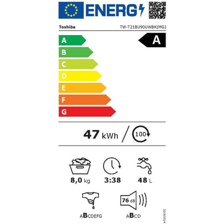 Toshiba Masina de spalat rufe Masina de spalat rufe Toshiba TW-T21BU90UWBK(MG) | 8kg, 1400rpm, Clasa A, Wi-Fi, Inverter, Abur