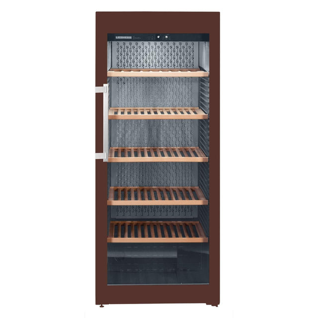 Liebherr Vitrina de vin, Gama: GrandCru, Clasa energetica: A, Clasa climatica: SN-ST, Culoare: terra, Capacitate neta totala: 435, Nr. rafturi: 5, Display MagicEye: Digital, Mâner: Sistem de deschidere integrat, Ventilator , Interfa?a (inlocuita caracteristica Sis