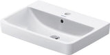 Duravit Lavoar Duravit, WB/FWB 600 mm Duravit No.1 white, w.OF,W.TP,1 TH,underneath glazed, montare pe perete/blat, cu preaplin, gaura pt baterie, smalt pe interior, dreptunghiular, alb
