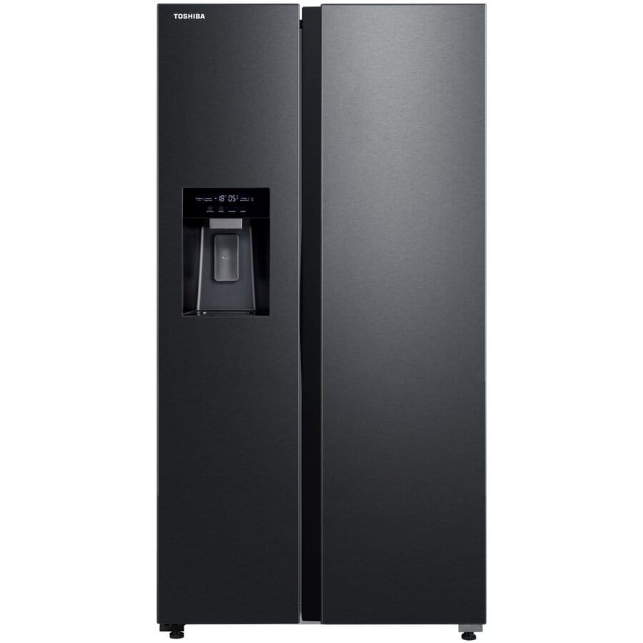 TOSHIBA Frigider Side by Side Toshiba 582 l (380+202), Clasa E, No Frost, Ice Maker 3 în 1, Wi‑Fi, Inox Negru