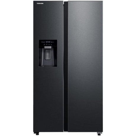 TOSHIBA Frigider Side by Side Toshiba 582 l (380+202), Clasa E, No Frost, Ice Maker 3 în 1, Wi‑Fi, Inox Negru