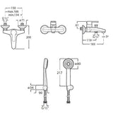 Roca Set 3 in 1 (baterie cada, baterie lavoar, set de dus) Arola 3in1, baterie cada, baterie lavoar, para de dus, furtun de dus, bara de dus, crom