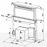 Faber A Hota incorporabila Hota Incorporabila Faber FABULA EVO+WH A90 340.0492.567 | 90cm, 700m³/h, Display Tactil, LED, Clasa A