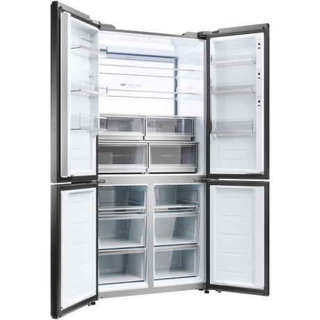 HAIER Side by side Cube Haier, 586 l, Total No Frost, Big Touch Display, Web browser, Switch zone, My Smart Home, Super Cooling, Super Freezing, My food Locator, My Inventory system, Clasa F, H 190 cm, Negru