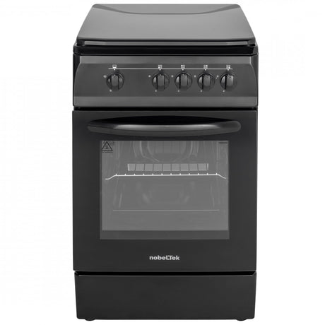 NobeLTek Cooking Aragaz Nobeltek, 50x60, plita si cuptor pe gaz, siguranta plita si cuptor, echipat cu diuze GPL, diuze GN de schimb, capac tabla, negru