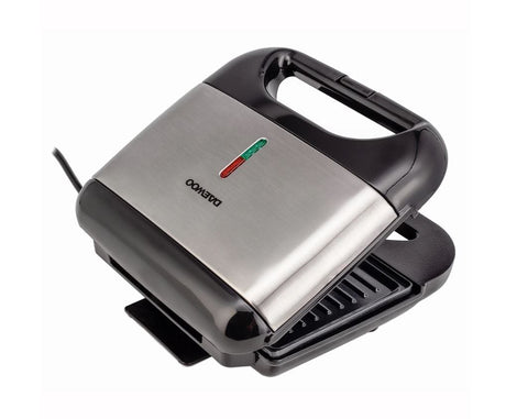 Daewoo SDA Sandwich maker Daewoo, putere 800 W, placi neaderente, indicator luminos incalzire, incalzire controlata prin termostat, maner Cool Touch, clapeta de blocare