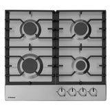 Plita Incorporabila Hansa BHGI630301 | 60 cm, Gaz, Comenzi Frontale, Aprindere Electrica, Gratare Fonta, Inox