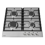Plita Incorporabila Hansa BHGI630301 | 60 cm, Gaz, Comenzi Frontale, Aprindere Electrica, Gratare Fonta, Inox