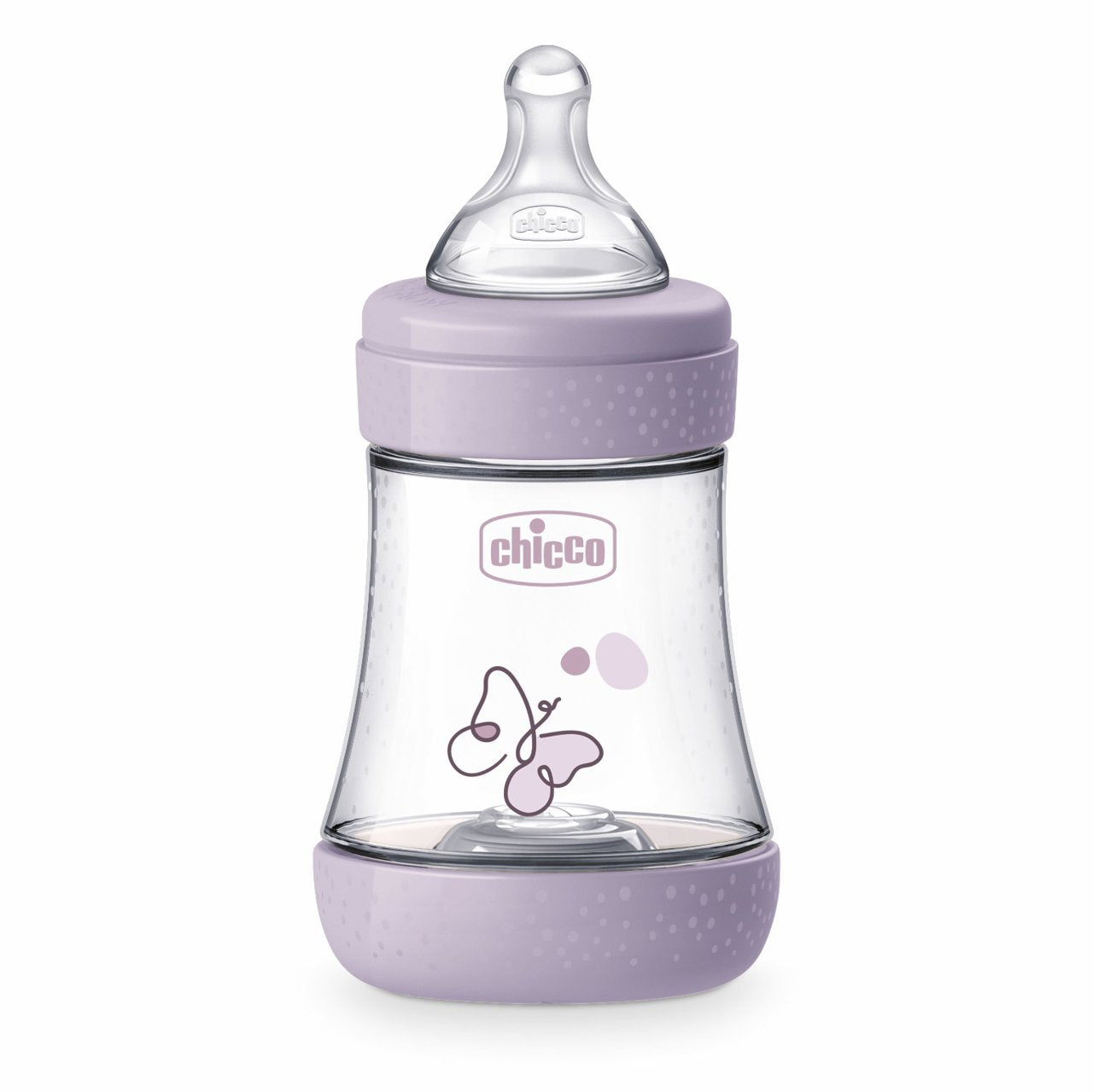 Biberon Chicco Perfect5 150ml, Biofunctional, Anti-colici, Tetina Silicon, Flux Lent, Fata, 0luni