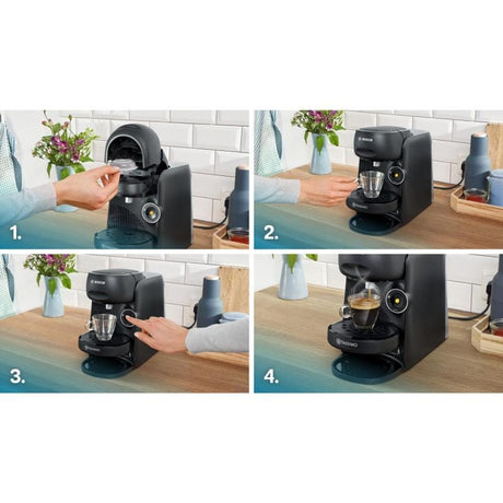 BOSCH Espressor cu capsule Bosch Tassimo TAS162E, Negru, sistem T-Disc, preparare One-Touch, design compact