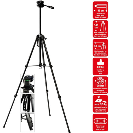 Braun Trepied Foto Trepied Foto Braun Lightweight 145S 20421 | 145cm, Negru