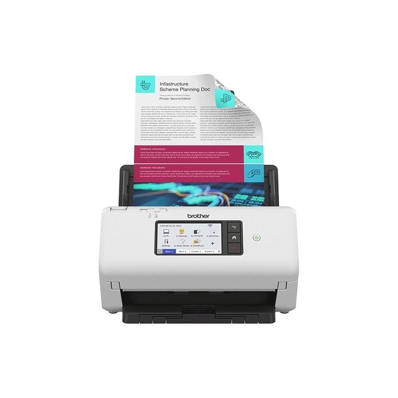 BROTHER Scanner documente Brother ADS-4700W Dual CIS, Wi‑Fi, ADF, pentru birou (ADS4700WRE1)