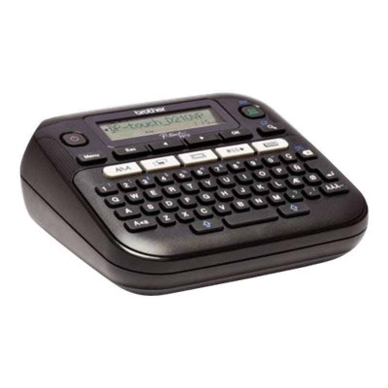 BROTHER Aparat de etichetare Brother P-touch PT-D210VP, tastatură QWERTY, ecran LCD, compatibil benzi TZe, cu husă de transport