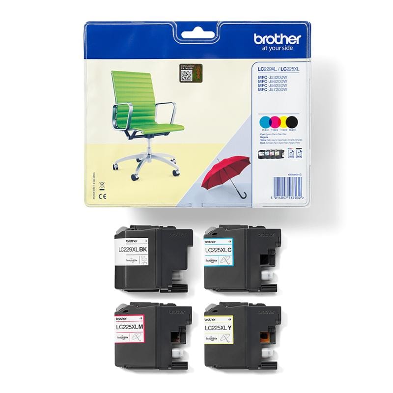 BROTHER Pachet cartușe cerneală originale Brother LC-229XLVALBP (LC229XL) Black + Color, randament XL