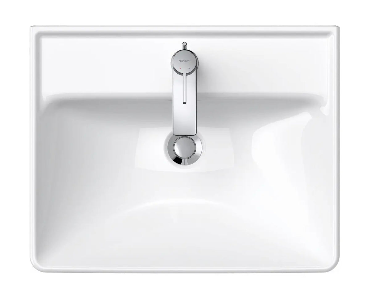 Duravit Lavoar Duravit, Washbasin 550mm D-Neo white with of, with tp, 1 th, montare pe perete, cu preaplin, gaura pt baterie, smalt pe interior, alb