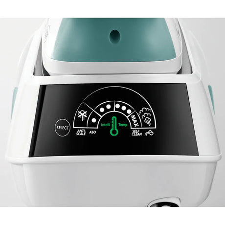 Morphy Richards Statie de calcat, Morphy Richards, Power steam Intellitemp, 2600W, 5 bar, 1.5l functie Intellitemp, Talpa Ceramica, 110g/min, 190g debit de abur continuu, Alb/Verde