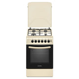 Nobeltek Aragaz Aragaz Nobeltek NLT 5604B/E1 | 50x60cm, Gaz + Electric, Ventilator, Bej, 50x60x85cm