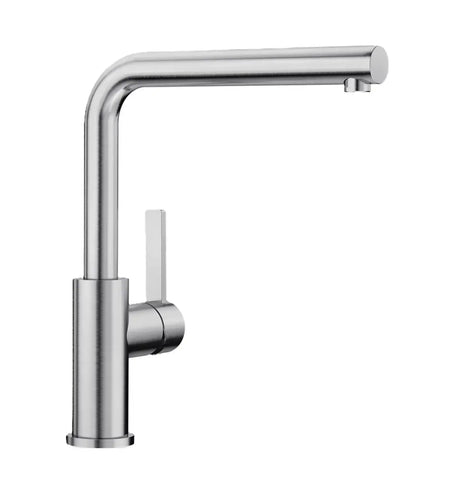 Roca Baterie bucatarie Roca, Gama Ona, pipa inalta, tip L, monocomanda, pivotanta, cartus ceramic, crom mat