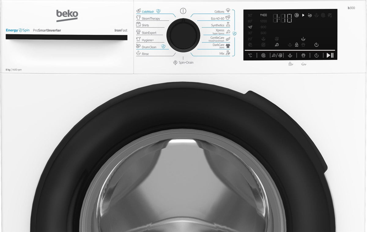 Beko Masina de spalat rufe Masina de spalat rufe Beko BM3WFUS48415WBEE | 8kg, Clasa A, 1400rmp, Motor ProSmartInverter