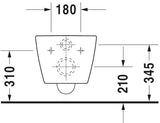Duravit Vas wc Duravit, Toilet wm compact 480mm Soleil by Starck,white,rimless.,wd, Duraf. incl., suspendat, evacuare orizontala, fara capac (0026490000), alb