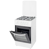 NobeLTek Cooking Aragaz Nobeltek, 50x60, plita si cuptor pe gaz, siguranta plita si cuptor, echipat cu diuze GPL, diuze GN de schimb, capac tabla, alb