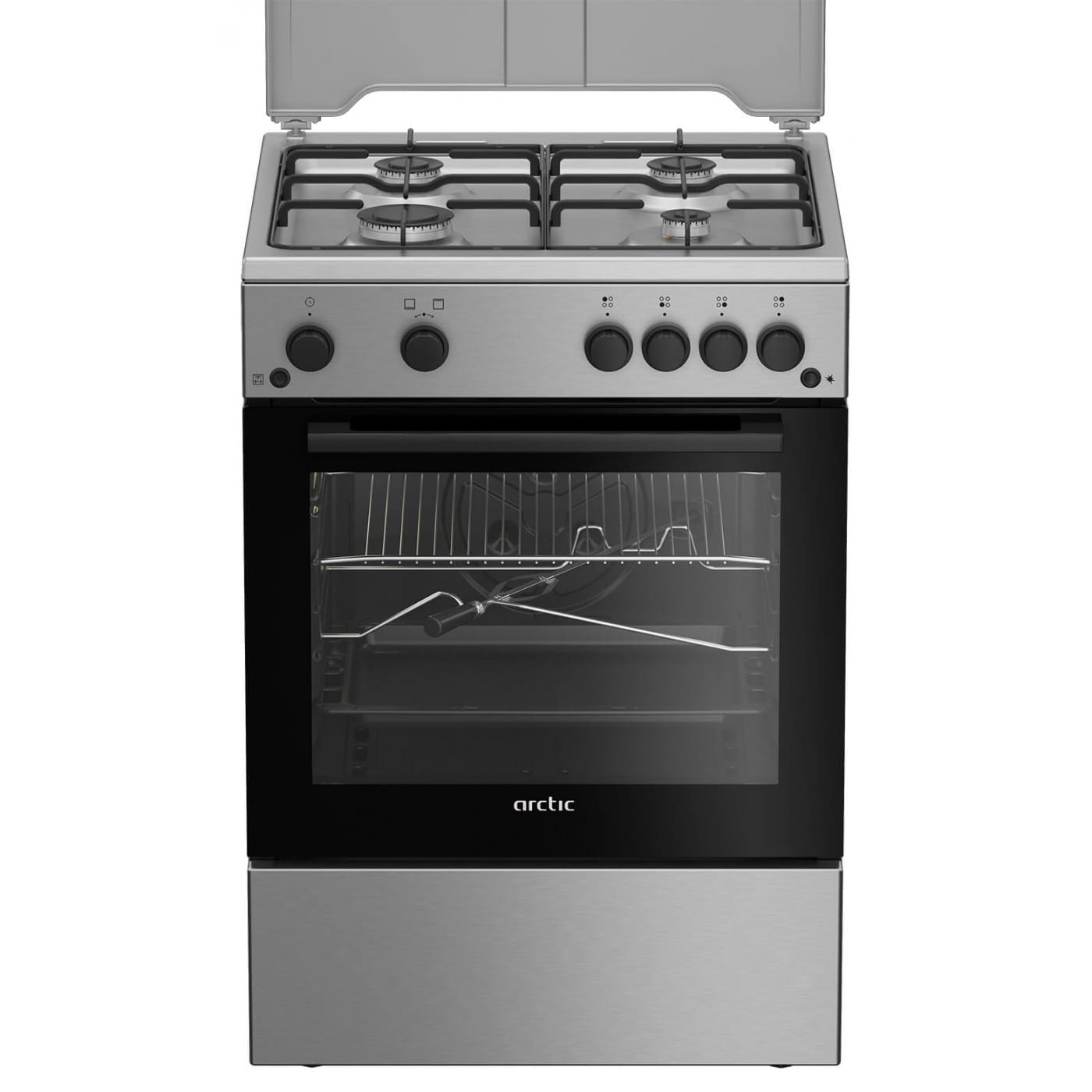 ARCTIC Aragaz Aragaz Arctic ABGG6611DTTLX | 4 Arzatoare, Grill Gaz, Timer, 60cm, Inox, 60x60x85cm