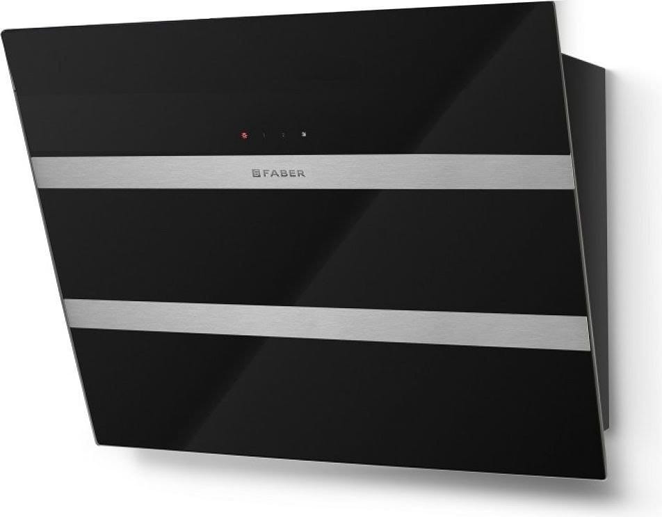 Faber B Hota tangetiala, Faber, STEELMAX EV8 LED BK/X A55, 730 m3h, 71 dB, 55 cm, LED, touch, negru-inox, B
