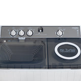 NobeLTek Masina de spalat rufe semi-automata Nobeltek, 10 kg spalare, 5 kg stoarecere, 420W spalare, 190W stoarcere, timp spalare 0-15 min, timp stoarcere 0-5 min, evacuare apa uzata: prin cadere libera, culoare corp Alb, capac Silver