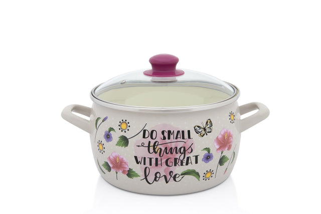 Metalac Oala Oala Metalac Spring 380509 | 5.4L, Capac Sticla, Emailata, 22cm