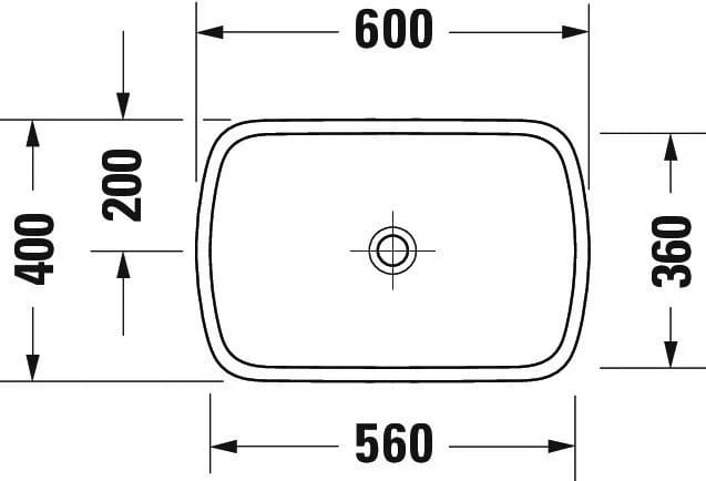Duravit Lavoar Duravit, Above cb overstretched 60cm Qatego white w/o OF, w/o TP, ground, montare pe blat, oval, alb
