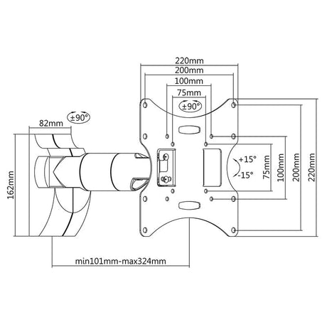 Cabletech Suport TV Suport TV Cabletech UCH0042A | Negru